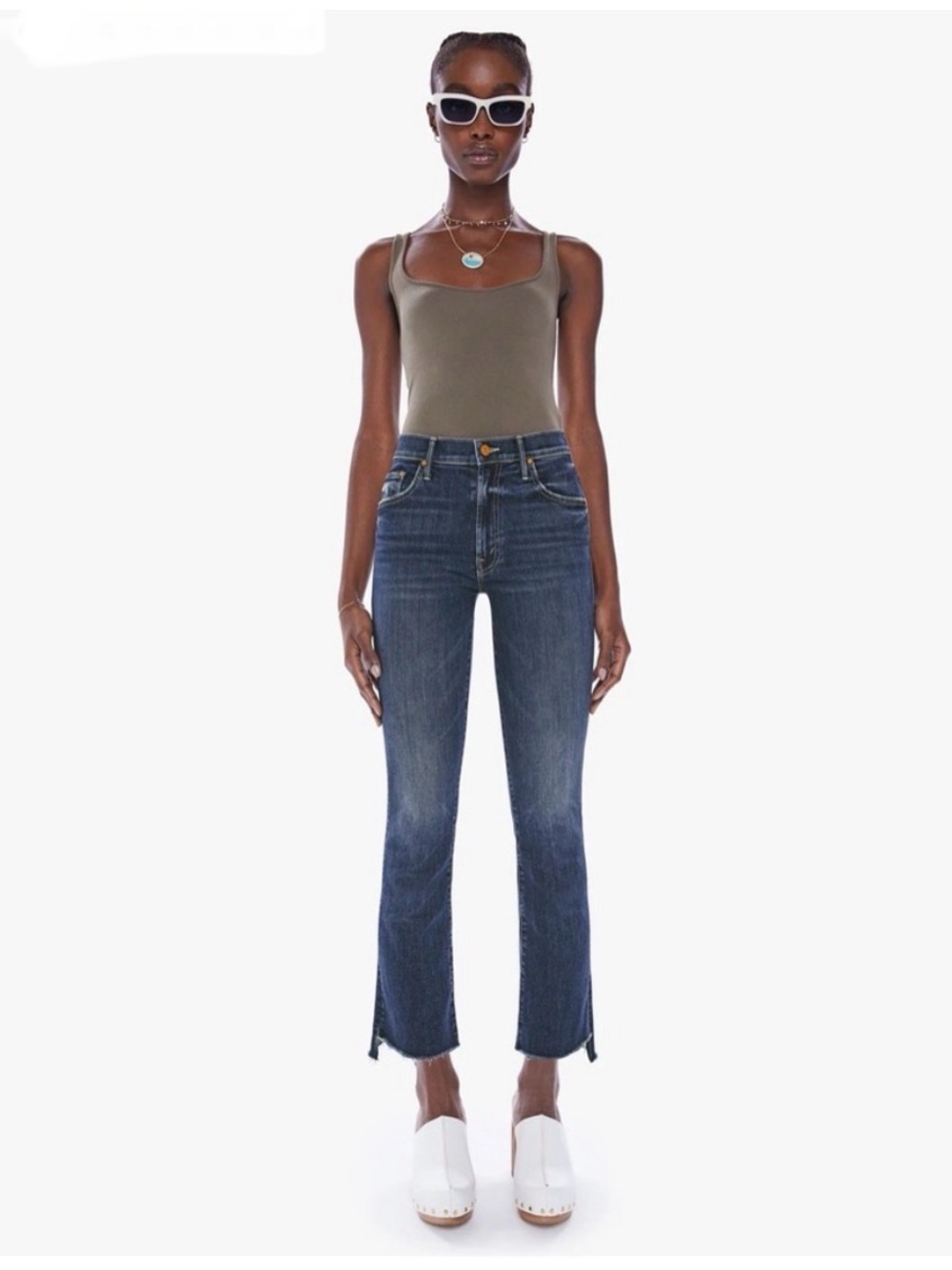 Mother The Insider Crop Step Fray in Teaming Up size 27
